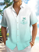 Alohadaddy Gradient Solid Color Basic Hawaiian Coconut Tree Vacation Shirt