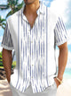 Alohadaddy Retro Geometric Texture Breathable Cool Stretch Pocket Shirt