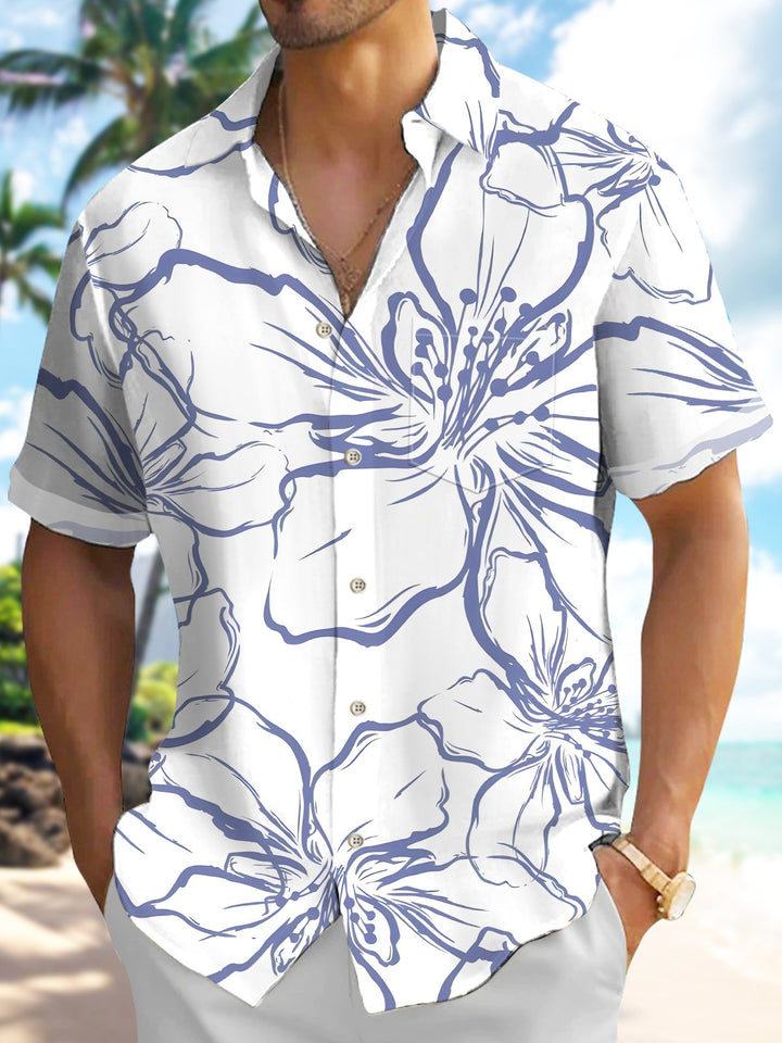 Alohadaddy Hawaiian Floral Tropical Basic Breathable Plus Size Shirt