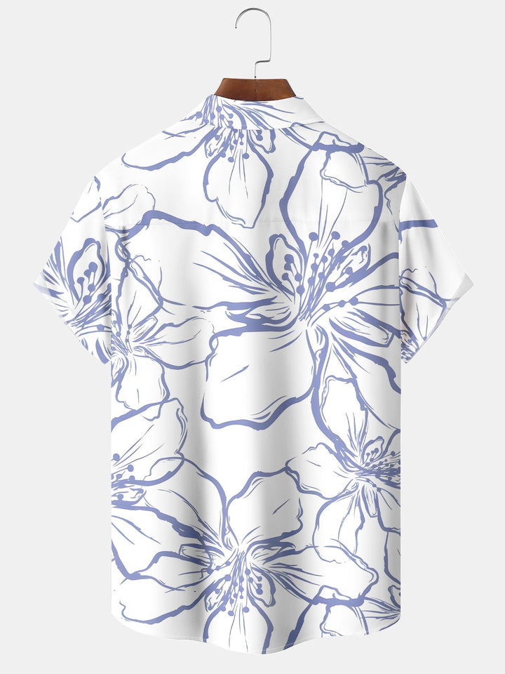 Alohadaddy Hawaiian Floral Tropical Basic Breathable Plus Size Shirt