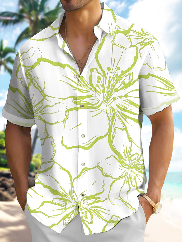Alohadaddy Hawaiian Floral Tropical Basic Breathable Plus Size Shirt