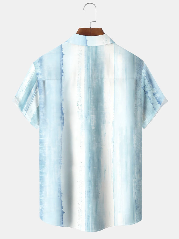 Alohadaddy Basic Textured Geometric Breathable Elastic Pocket Shirt