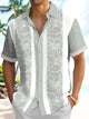 Alohadaddy Pocket Vintage Bowling Plant Floral Print Beach Men's Hawaiian Shirt Top