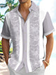 Alohadaddy Pocket Vintage Bowling Plant Floral Print Beach Men's Hawaiian Shirt Top