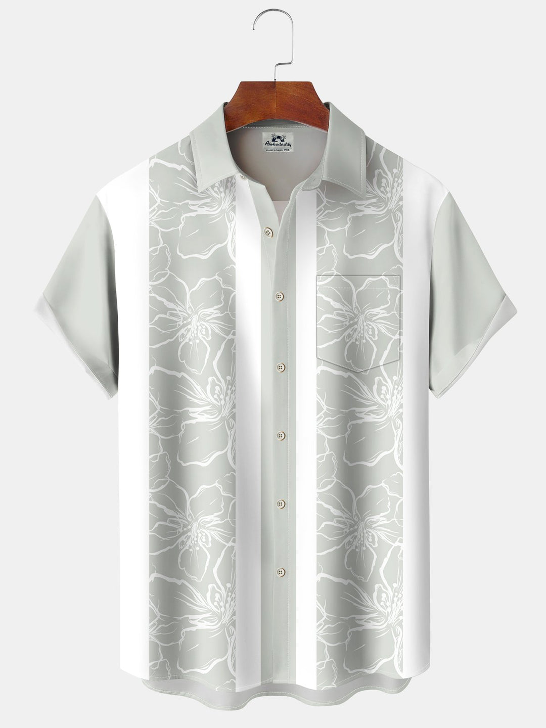 Alohadaddy Pocket Vintage Bowling Plant Floral Print Beach Men&