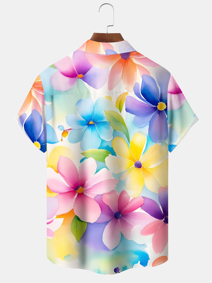 Alohadaddy Pocket Tropical Floral Print Beach Men&