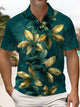 Alohadaddy® Men's Hawaiian Floral Leaf Print Short-Sleeve Polo Shirt