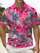 Alohadaddy® Men's Hawaiian Floral Color-Block Short-Sleeve Polo Shirt