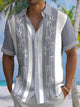 Camisa hawaiana de playa con estampado de plantas de bambú y bolos vintage para hombre de Alohadaddy Pocket, talla grande y alta