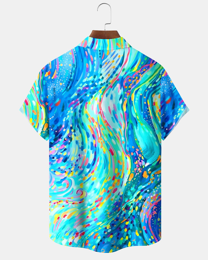 Alohadaddy® Retro Abstract Art Gradient Geometric Shirt