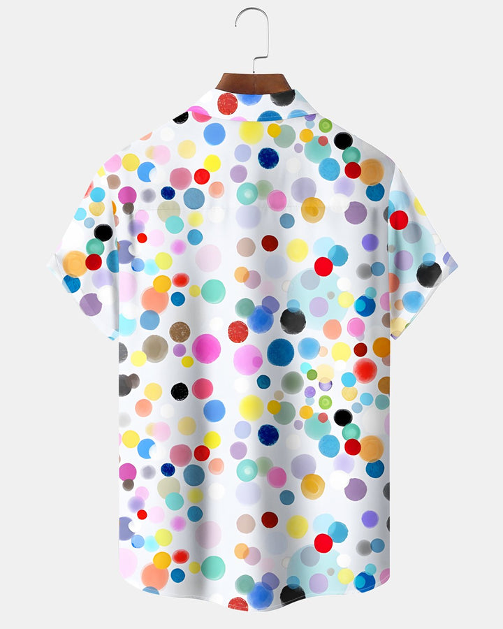 Alohadaddy® Retro Art Gradient Polka Dot Geometric Shirt