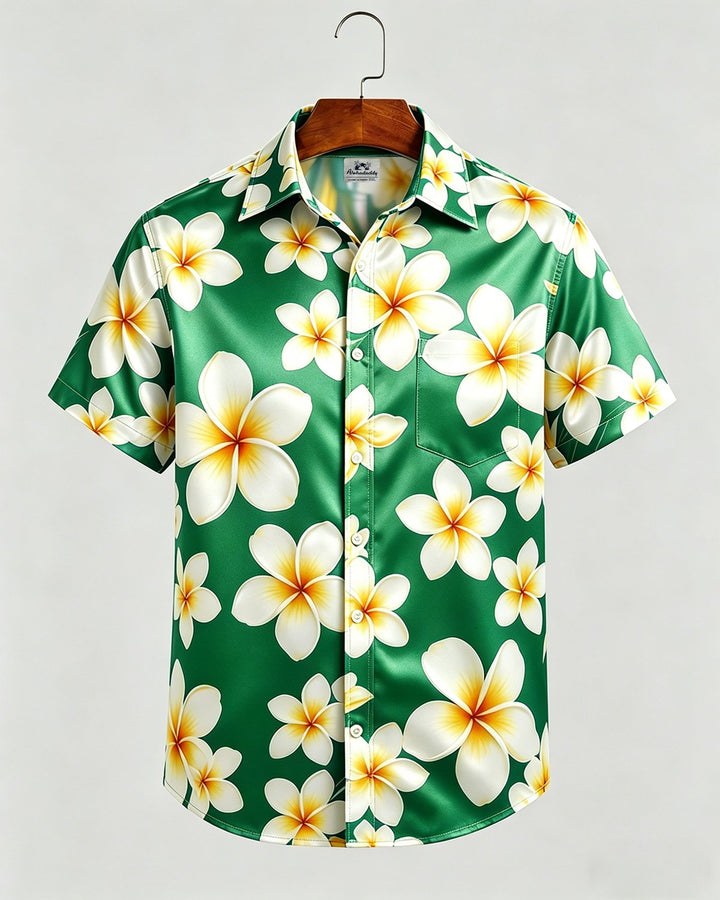 Alohadaddy® Hawaiian Floral Hibiscus Button-Down Short Sleeve Shirt
