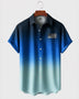 Alohadaddy® Men's Independence Day American Flag Gradient Striped Short-Sleeve Shirt
