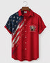Alohadaddy® Holiday Men's Independence Day Flag Eagle Short Sleeve Shirt