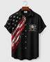 Alohadaddy® Holiday Men's Independence Day Flag Eagle Short Sleeve Shirt