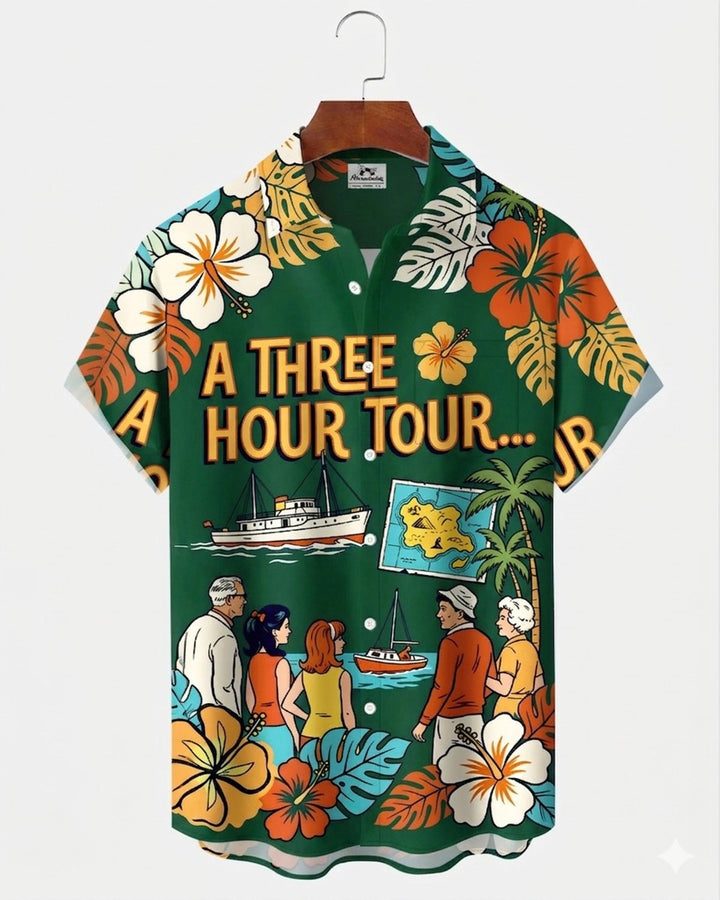 Alohadaddy® Retro Classic Movie Hawaiian Floral Print Men&