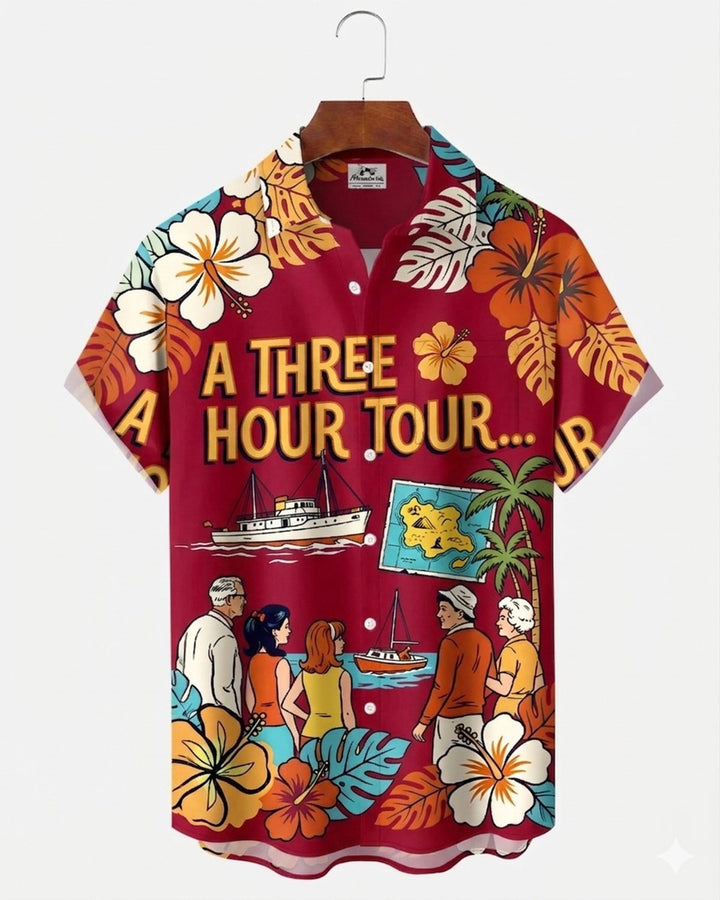 Alohadaddy® Retro Classic Movie Hawaiian Floral Print Men&