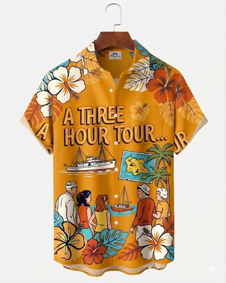 Alohadaddy® Retro Classic Movie Hawaiian Floral Print Men&