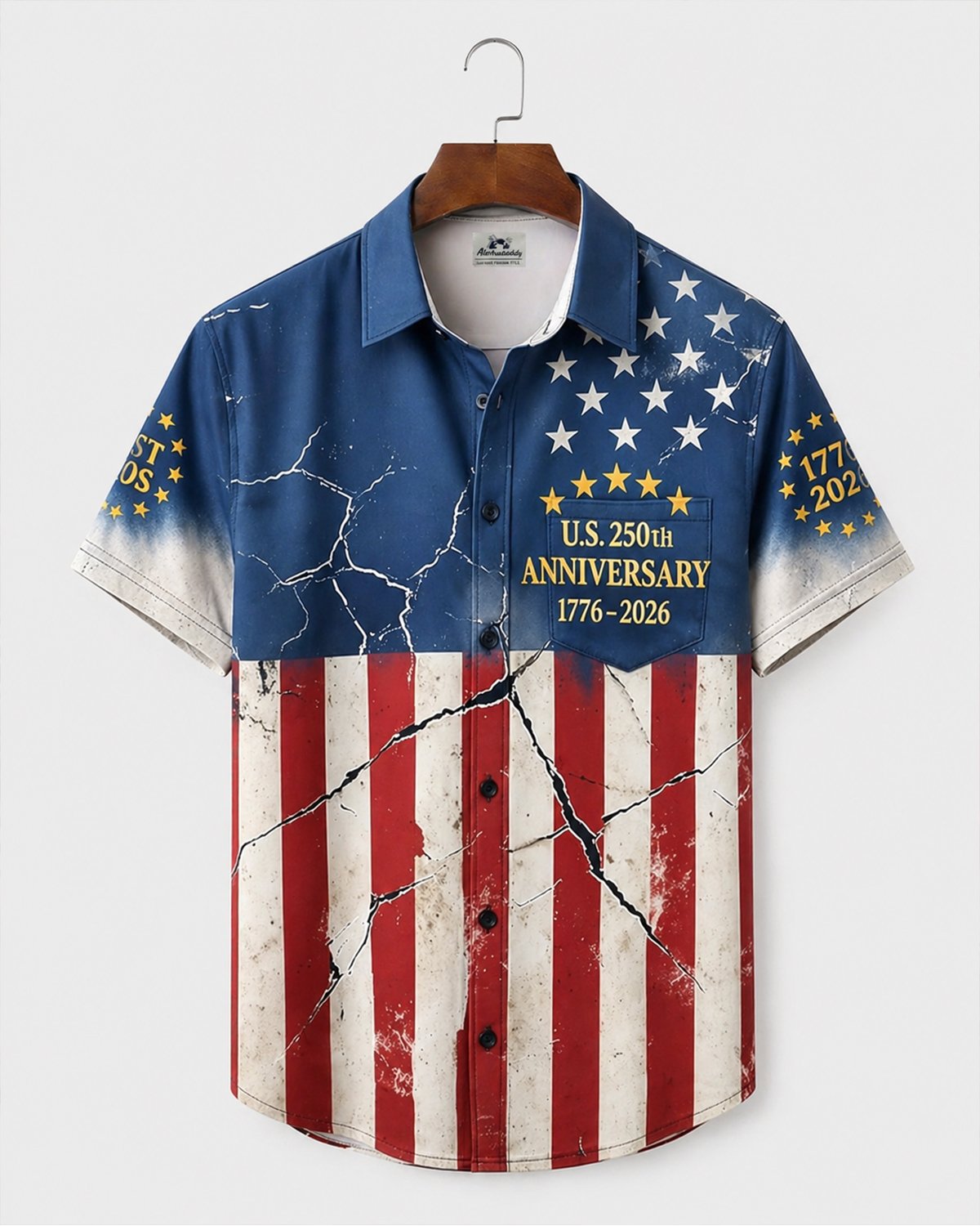 Alohadaddy® 250th Independence Day Celebration U.S. Flag Short-Sleeve Shirt