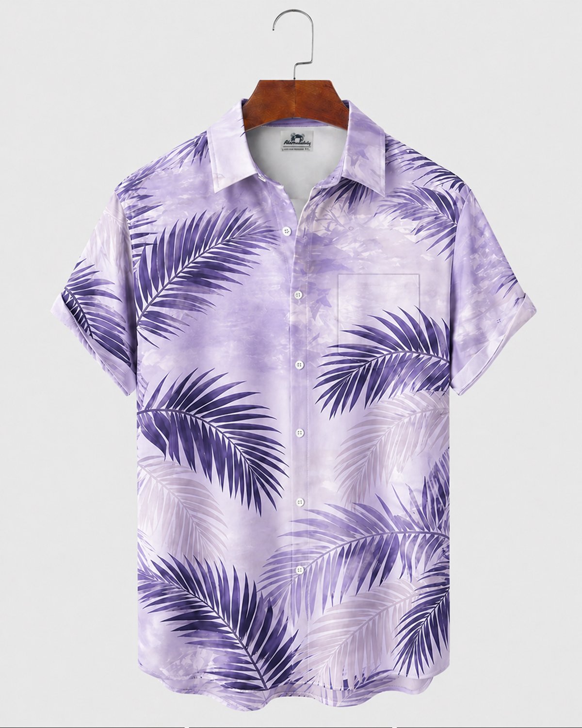Alohadaddy® Hawaiian Tropical Floral Leaf Gradient Short-Sleeve Shirt