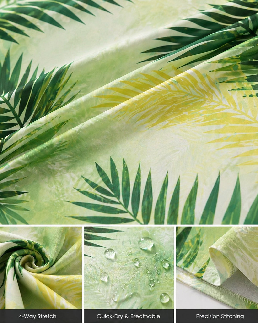 Alohadaddy® Hawaiian Tropical Floral Leaf Gradient Short-Sleeve Shirt