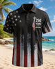 Alohadaddy® American Flag 250th Independence Day Commemorative Short-Sleeve Polo Shirt