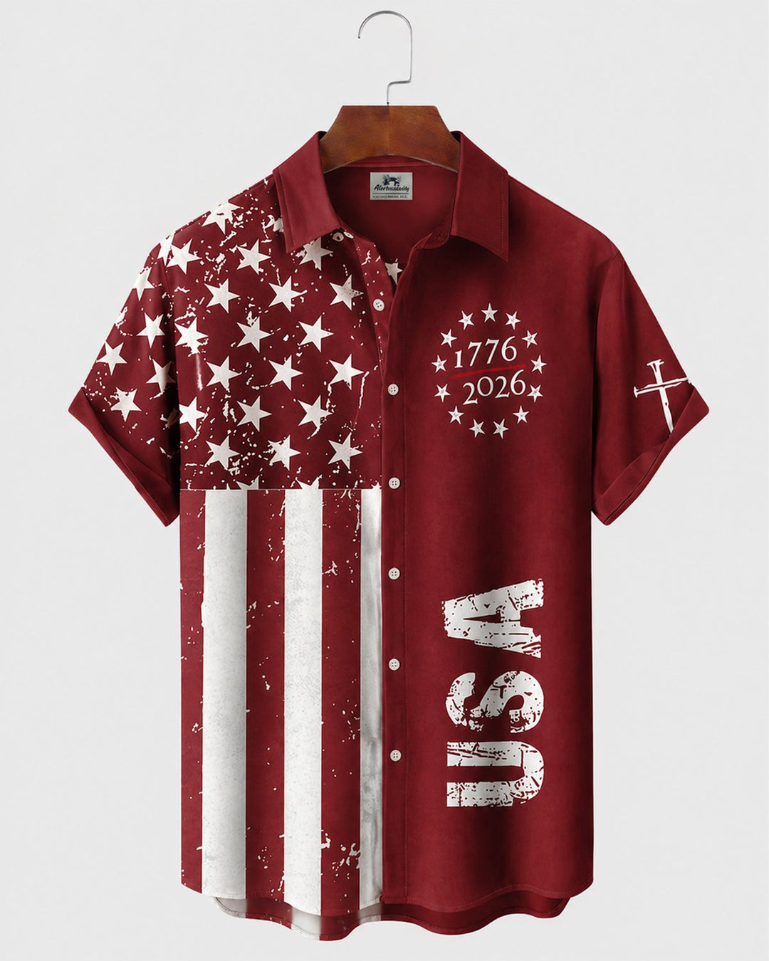 Alohadaddy® Flag 250th Independence Day Commemorative Short-Sleeve Shirt