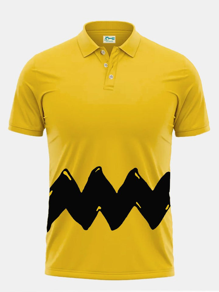 Polo hawaiano con dibujos animados retro de los años 60 para hombre de Alohadaddy, polo elástico de gran tamaño con rayas artísticas