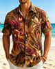 Alohadaddy® Hawaiian Classic Floral Tropical Plant Short-Sleeve Shirt