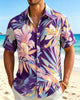 Alohadaddy® Hawaiian Classic Floral Tropical Plant Short-Sleeve Shirt