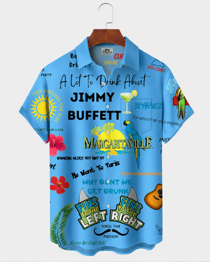 Alohadaddy® Hawaiian Parrot Print Art Button Pocket Cardigan Men&