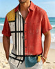 Alohadaddy® Retro Hawaiian Geometric Abstract Art Print Short-Sleeve Shirt