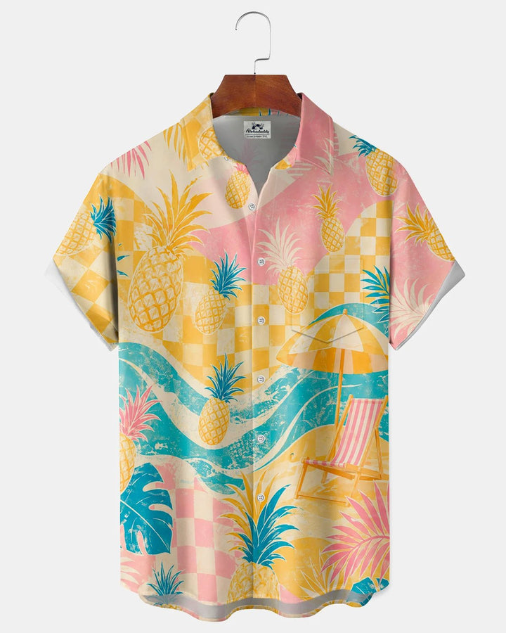 Alohadaddy® Hawaiian Floral Tropical Oil Painting Art Print Short-Sleeve Shirt