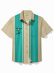 Alohadaddy Retro Cocktail Boling Shirt Medieval Geometry Easy Care Camp Pocket Shirt Big Tall