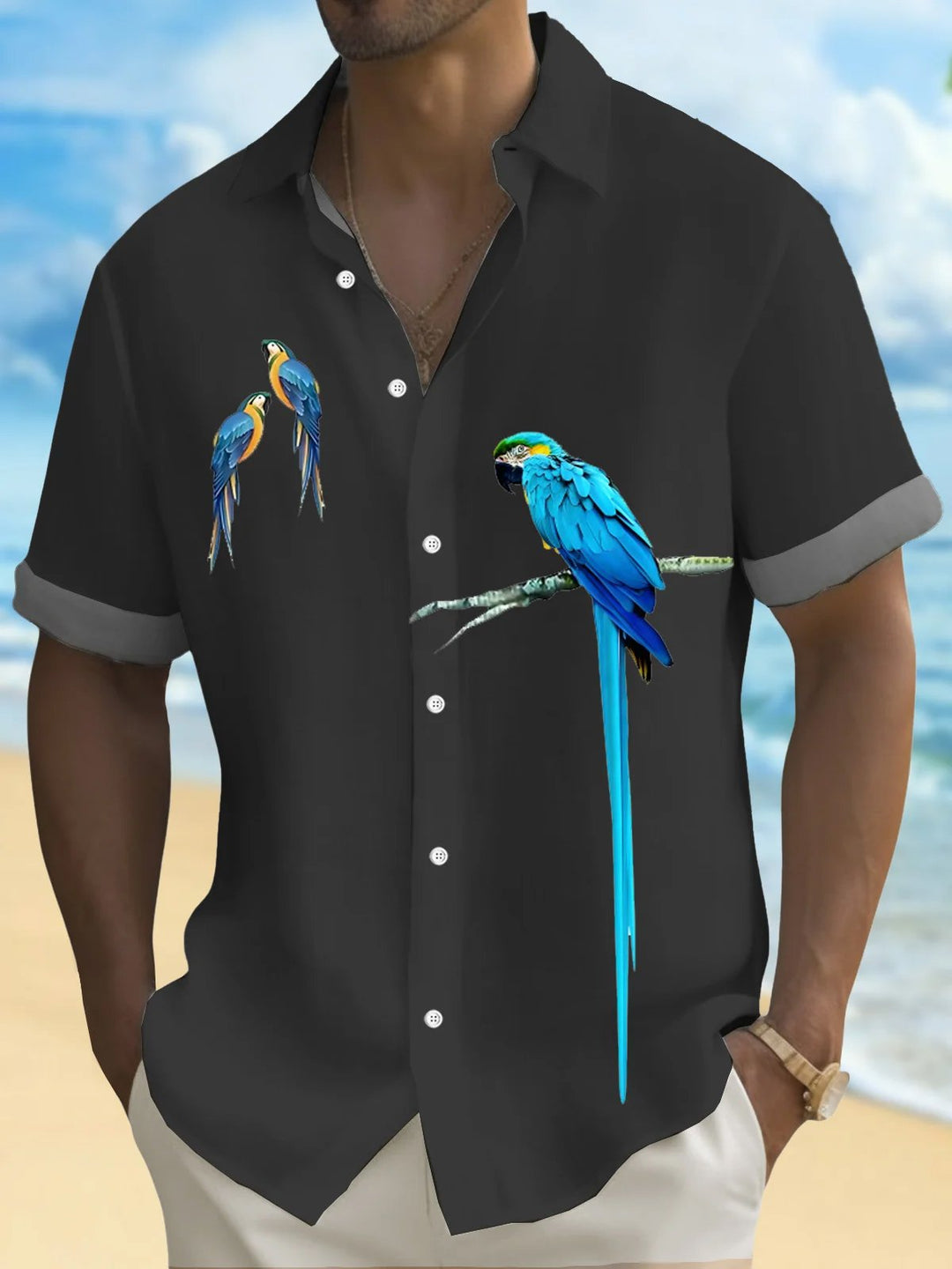 Alohadaddy® Hawaiian Parrot Print Men&