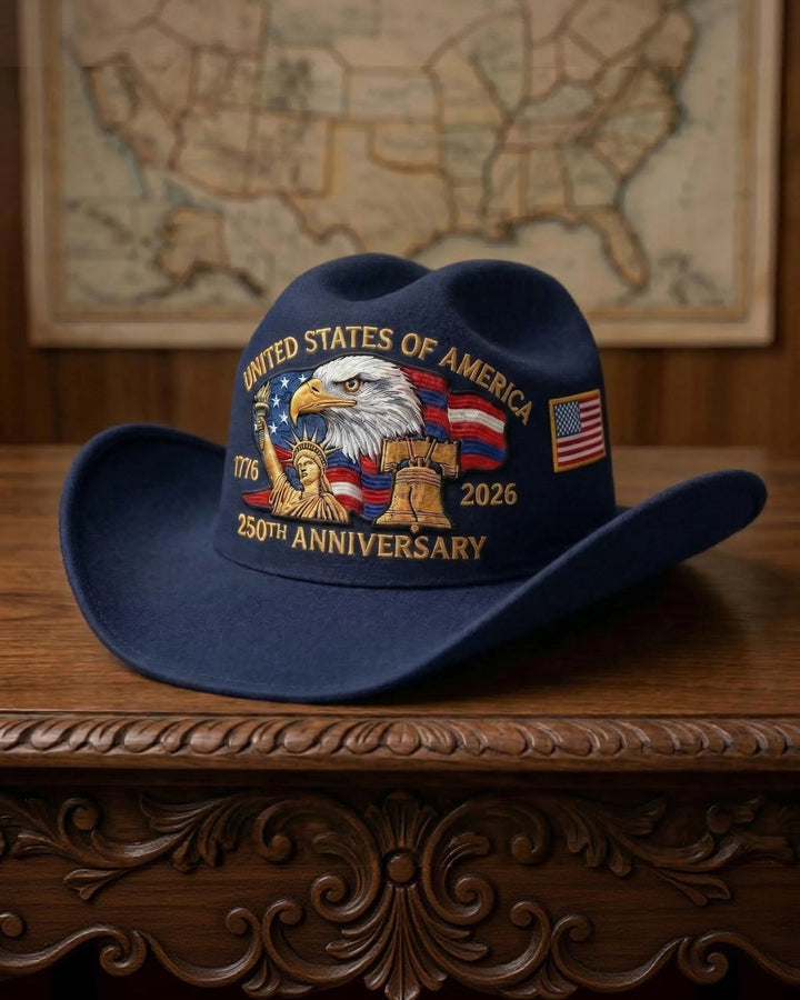 Alohadaddy® Vintage Western Cowboy 250th Independence Day Hat