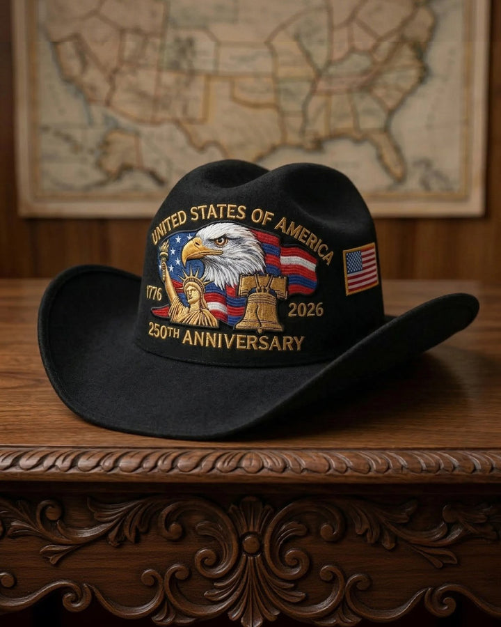 Alohadaddy® Vintage Western Cowboy 250th Independence Day Hat