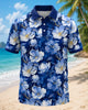 Alohadaddy® Hawaiian Floral Print Men's Short Sleeve Polo Shirt