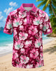 Alohadaddy® Hawaiian Floral Print Men's Short Sleeve Polo Shirt