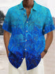 Alohadaddy® Hawaiian Vintage Gradient Feather Floral Pocket Shirt