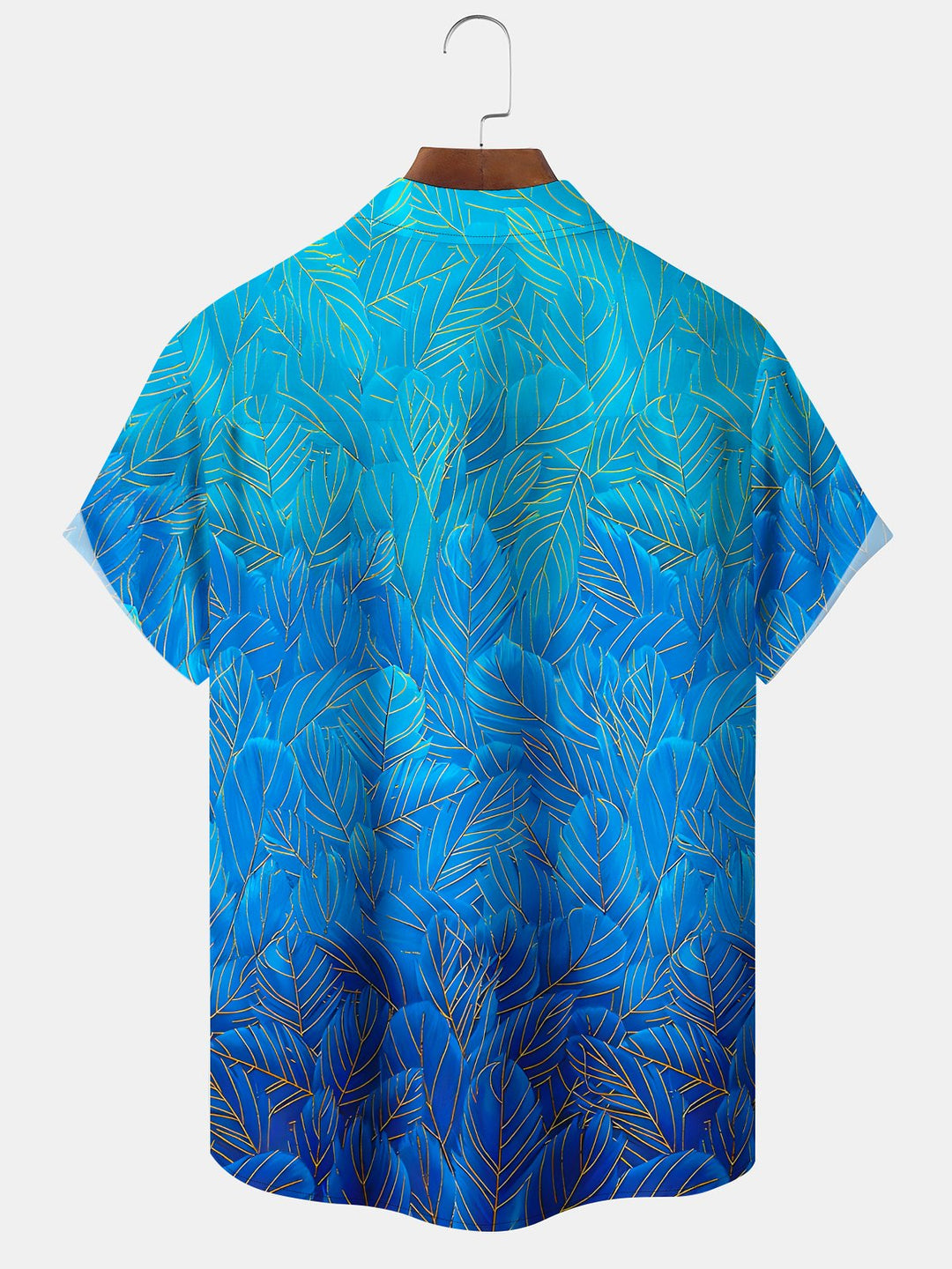Alohadaddy® Hawaiian Vintage Gradient Feather Floral Pocket Shirt
