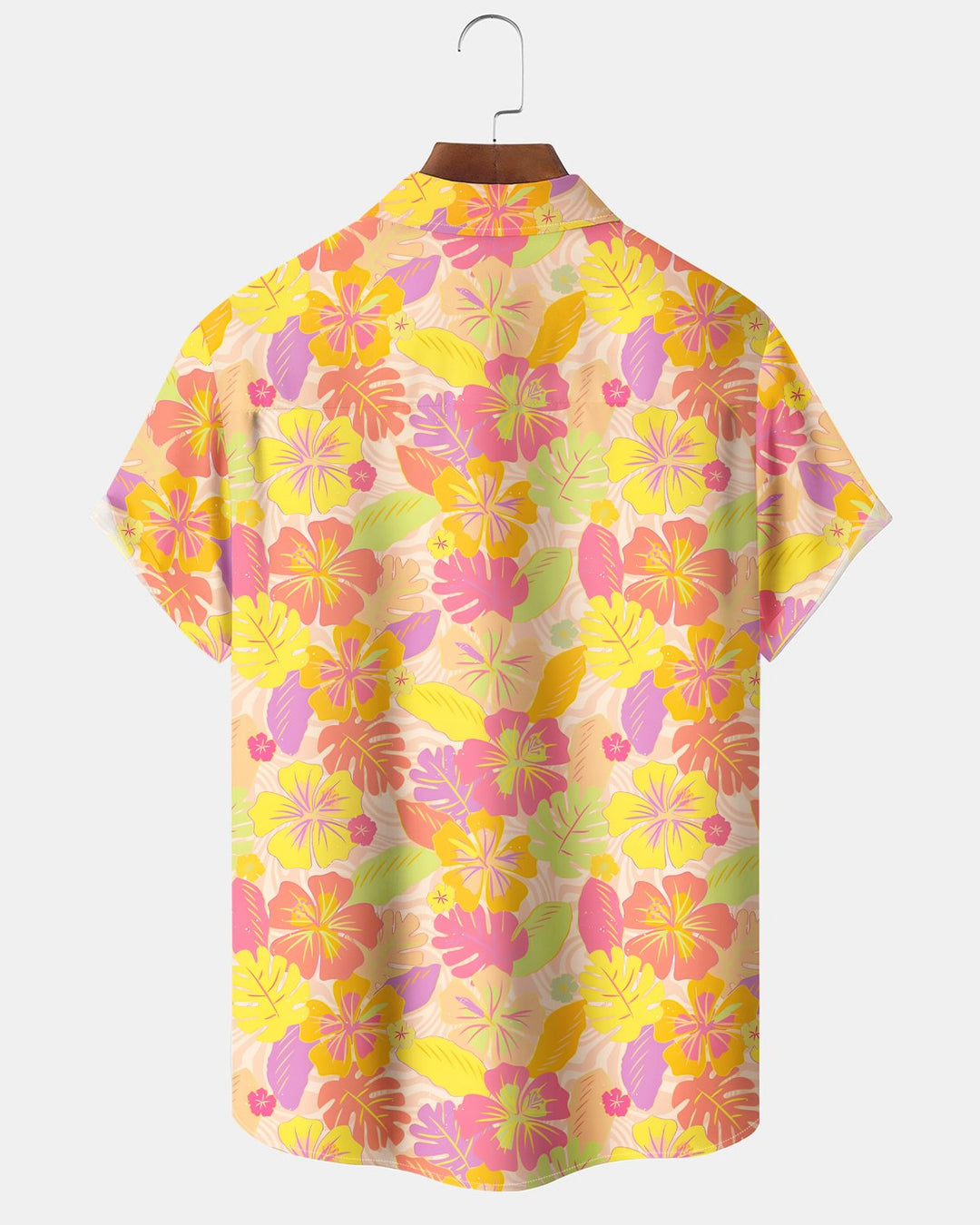 Alohadaddy® Hawaiian Holiday Tropical Hibiscus Floral Print Short-Sleeve Shirt
