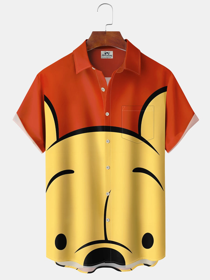 Alohadaddy® Retro Cartoon Bear Colorblock Men&