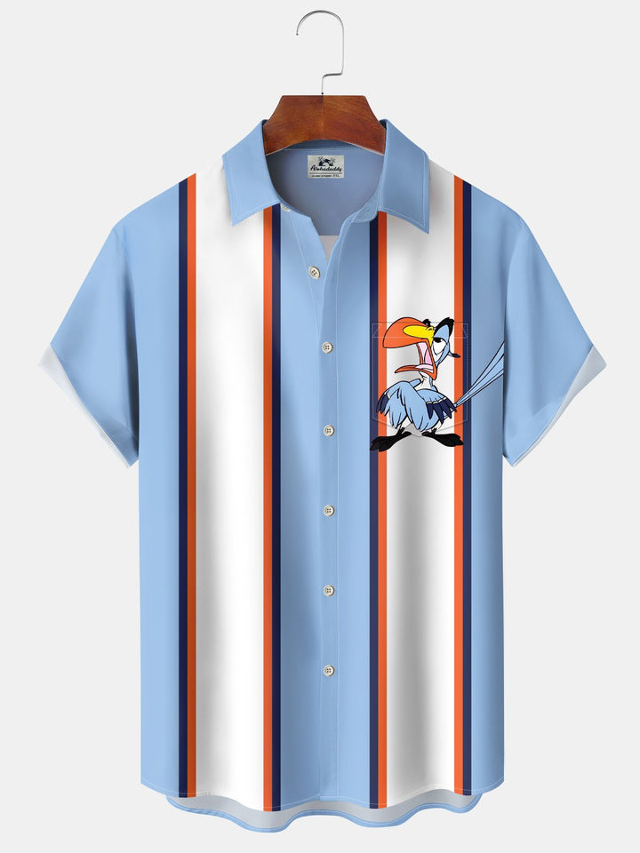 Alohadaddy® Retro Cartoon Parrot Bowling Men&