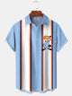 Alohadaddy® Retro Cartoon Parrot Bowling Men's Pocket Hawaiian Short Sleeve Shirt