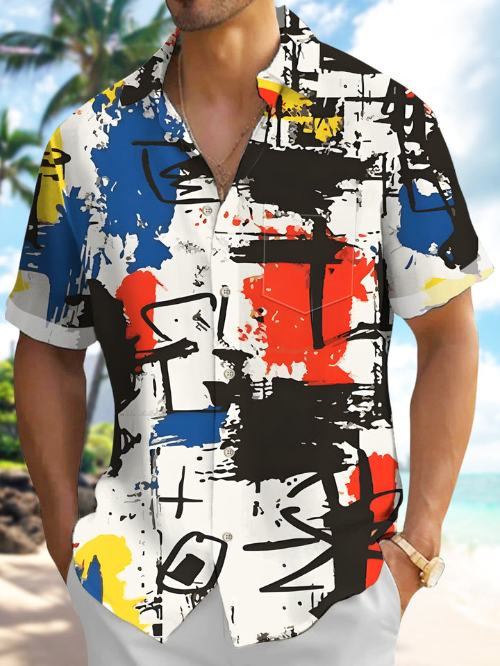 Alohadaddy® Vintage Abstract Art Geometric Gradient Men&
