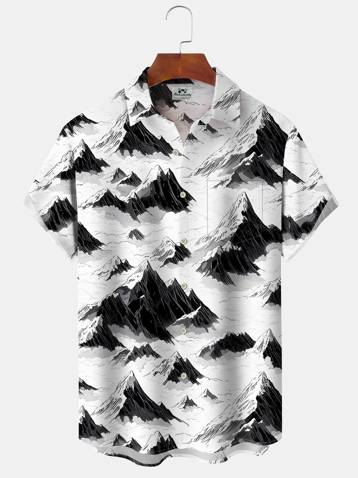 Alohadaddy® Vintage Art Mountain Snow Gradient Men&