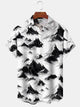 Alohadaddy® Vintage Art Mountain Snow Gradient Men's Button Pocket Shirt