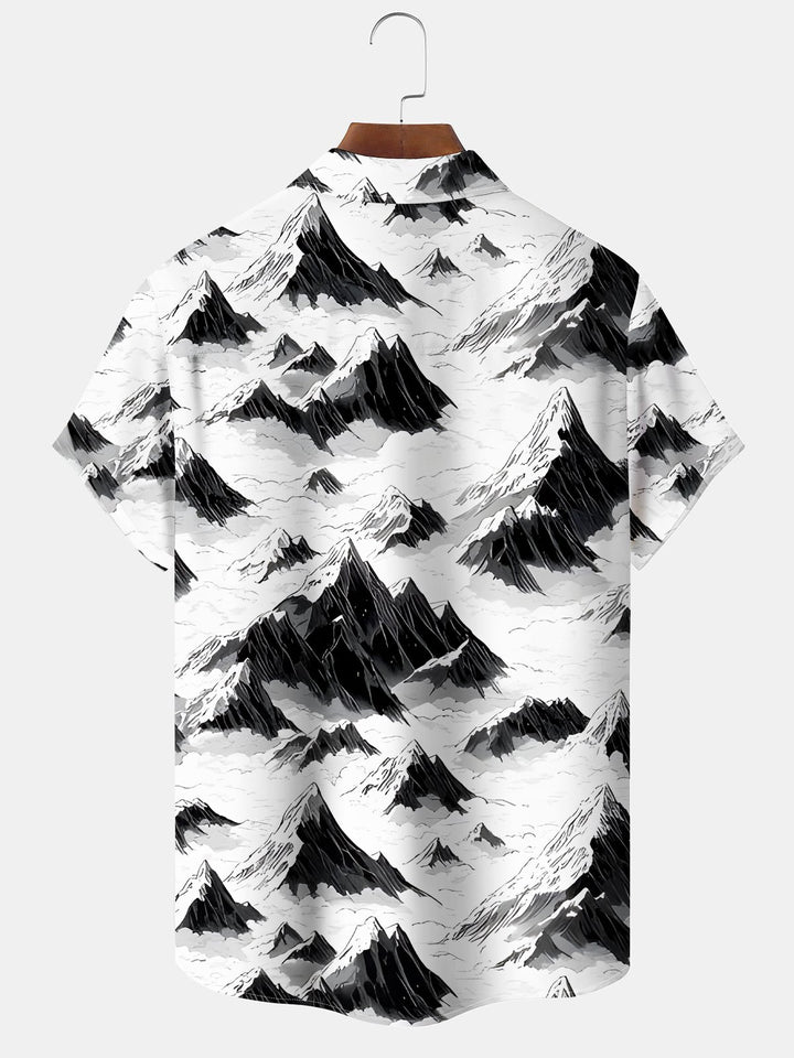 Alohadaddy® Vintage Art Mountain Snow Gradient Men&