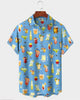 Alohadaddy® Hawaiian Beach Cocktail Margarita Print Short-Sleeve Shirt